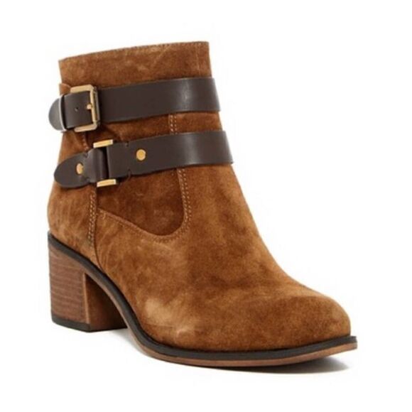 Franco Sarto Women's Linden Block Heel Brown Bootie Size 7 - Picture 1 of 12